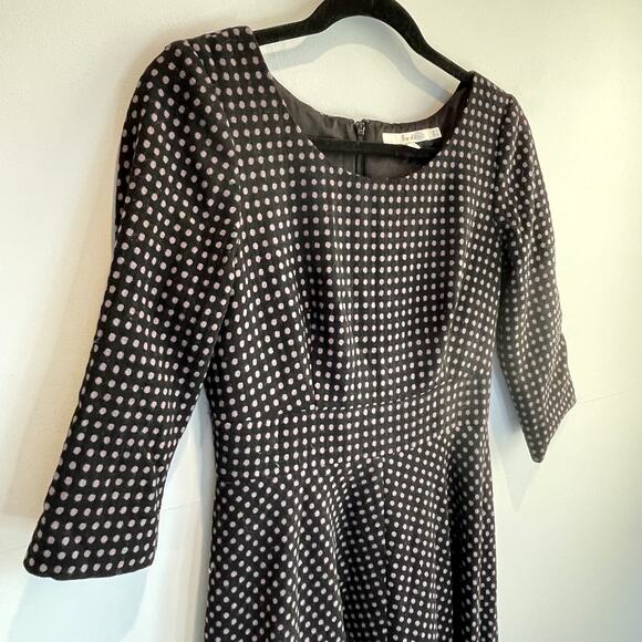 Boden Polka Dot Print Wool Fit & Flare Dress - size 4 Long - Picture 7 of 9